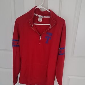 PINK Victoria's Secret Red and Blue Sweatshirt